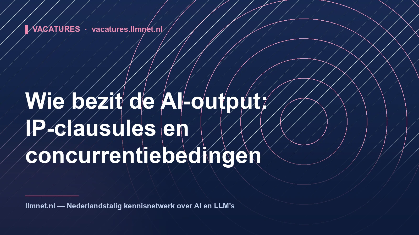 Illustratie: Wie bezit de AI-output: IP en concurrentiebeding